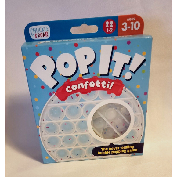 Buffalo Games Chuck & Roar Pop-It Confetti Never Ending Popping Game 5" - Picture 1 of 2